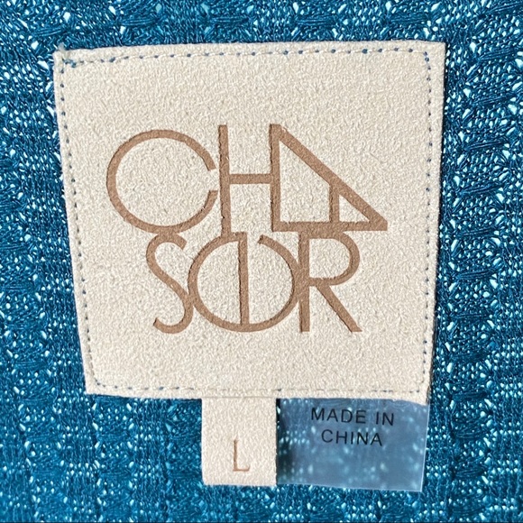 Teal Blue Waffle Knit Top, Raglan Sleeves, Tunic Length Soft & Cozy, Chaser, New - Picture 11 of 12